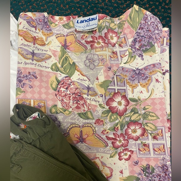 koi Tops - Butterfly Scrub Top & Green Bottoms